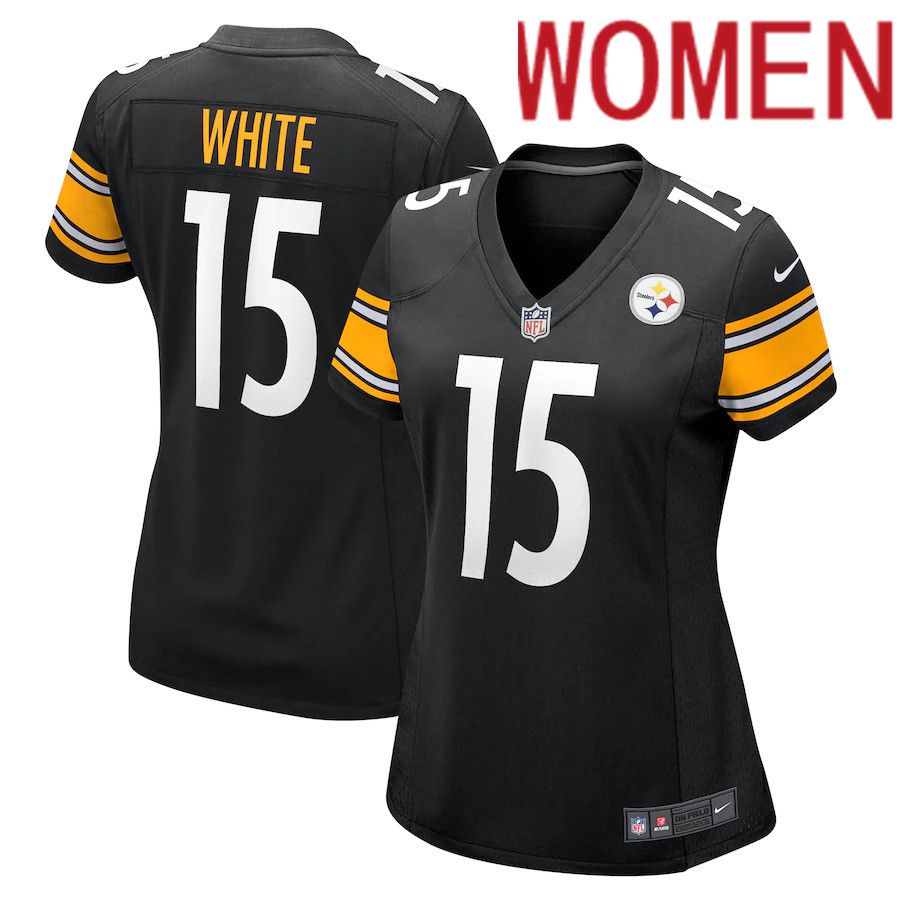 Women Pittsburgh Steelers 15 Cody White Nike Black Game NFL Jersey